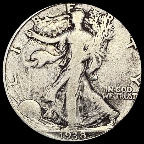 1938-D Silver Walking Liberty Half Dollar LIGHTLY CIRCULATED
