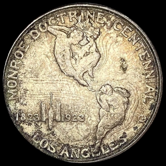 1923-S Silver Monroe Doctrine Centennial Half Dollar CHOICE AU