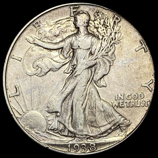 1938-D Silver Half Dollar ABOUT UNCIRCULATED