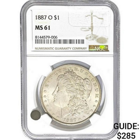 1887-O Morgan Silver Dollar NGC MS61