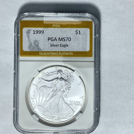 1999 $1 Silver Eagle PGA MS70