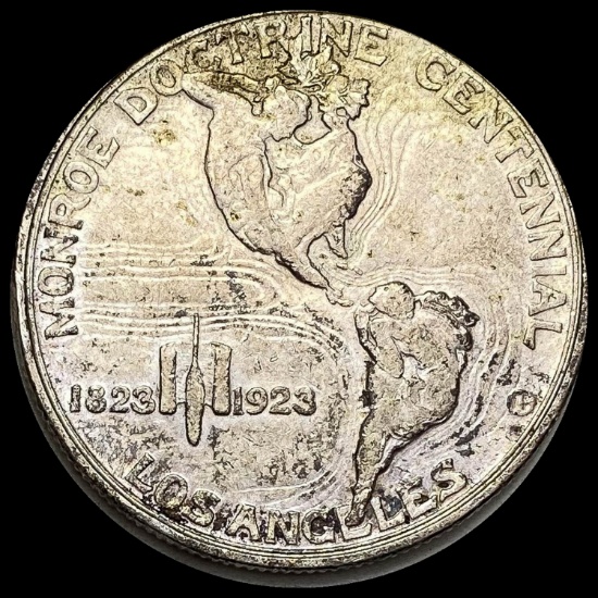 1923 Silver Monroe Doctrine Centennial Half Dollar CHOICE AU