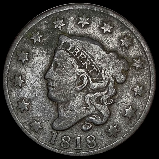 1818 Coronet Head Large Cent NICELY CIRCULATED