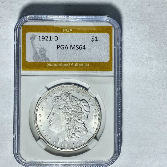 1921-D Morgan Dollar PGA MS64