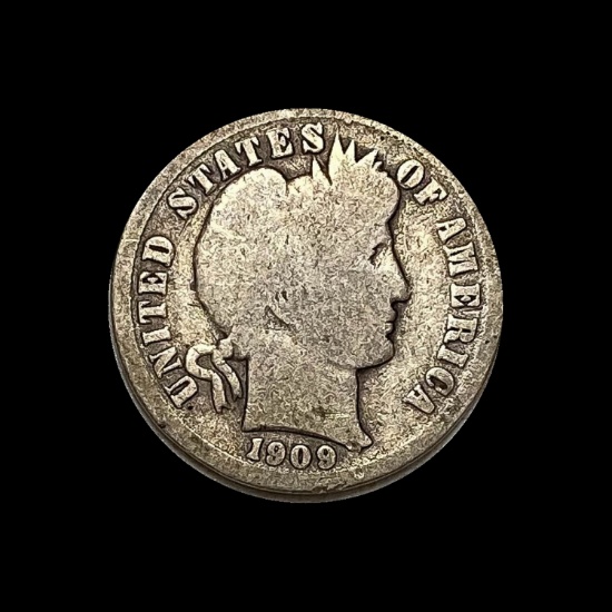 1909-D Silver Barber Dime NICELY CIRCULATED