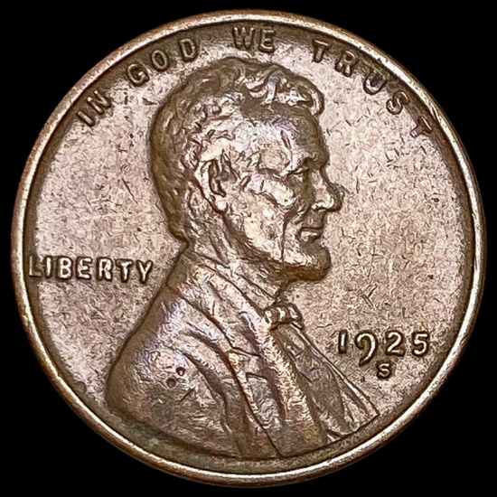 1925-S Lincoln Wheat Cent CLOSELY UNCIRCULATED
