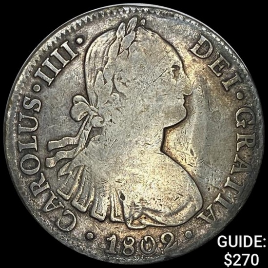 1802Mo FT Mexico Carlos IIII Silver 8 Reales NEARLY UNCIRCULATED