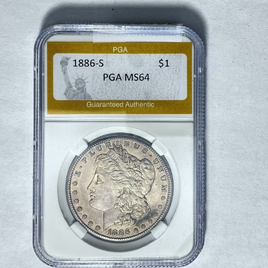 1886-S Morgan Silver Dollar PGA MS64