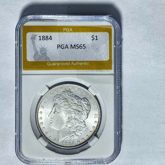 1884 Morgan Silver Dollar PGA MS65