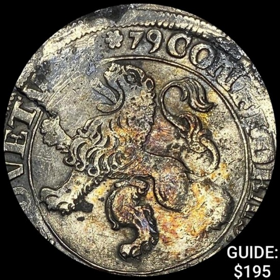 1500s-1600s Netherlands Silver Lion Dollar NEARLY UNCIRCULATED