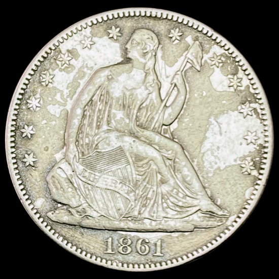 1861 Seated Liberty Half Dollar CLOSELY UNCIRCULATED CLOSELY UNCIRCULATED