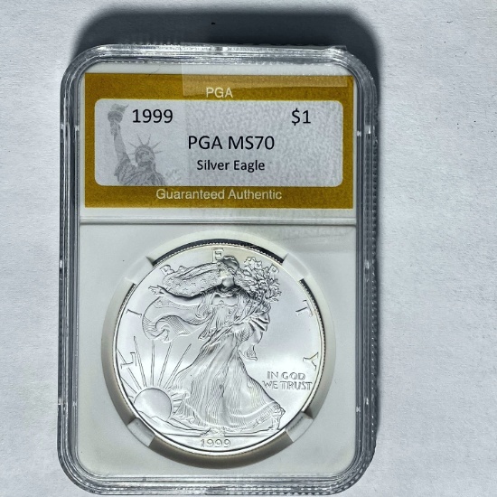 1999 $1 Silver Eagle PGA MS70