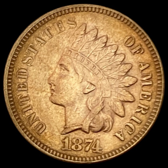 1874 Indian Head Cent CLOSELY UNCIRCULATED