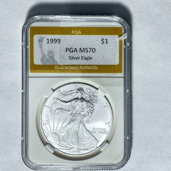 1999 $1 Silver Eagle PGA MS70