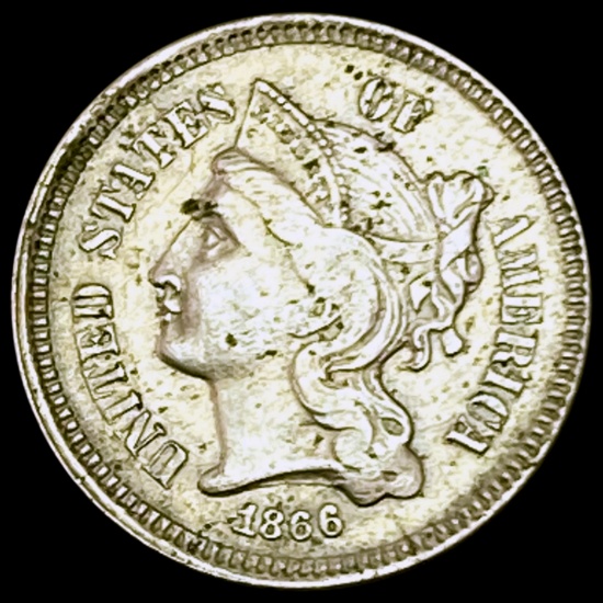 1866 Three-Cent Nickel CLOSELY UNCIRCULATED