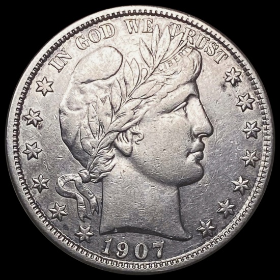 1907-S Barber Half Dollar CLOSELY UNCIRCULATED
