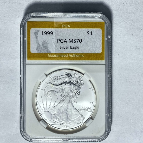 1999 $1 Silver Eagle PGA MS70