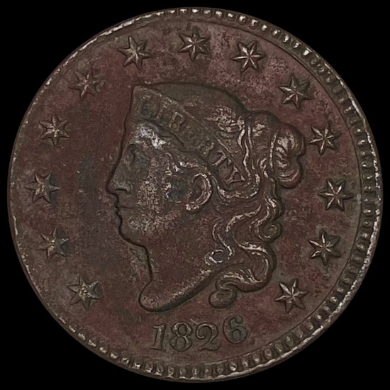 1826 Coronet Head Large Cent LIGHTLY CIRCULATED