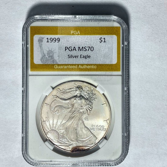 1999 $1 Silver Eagle PGA MS70