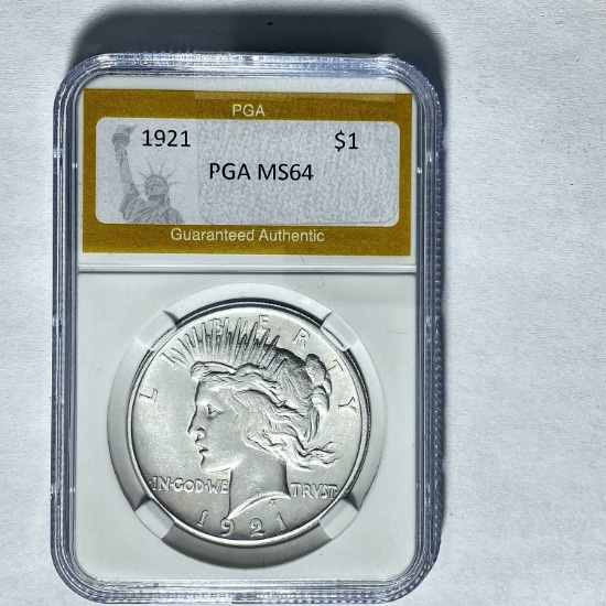 1921 Silver Peace Dollar PGA MS64