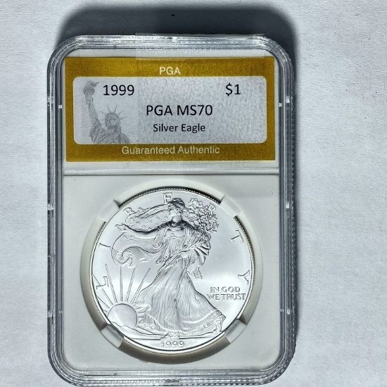 1999 $1 Silver Eagle PGA MS70