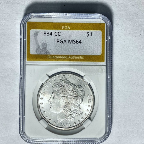 1884-CC Morgan Silver Dollar PGA MS64