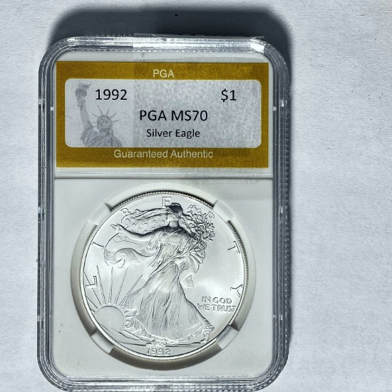 1992 $1 Silver Eagle PGA MS70