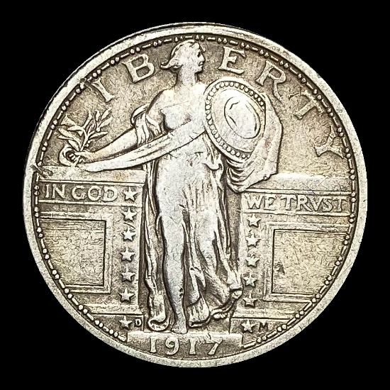 1917-D Standing Liberty Silver Quarter LIGHTLY CIRCULATED