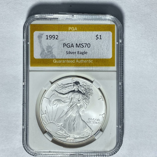 1992 $1 Silver Eagle PGA MS70
