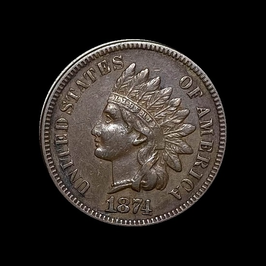 1874 Indian Head Cent CLOSELY UNCIRCULATED