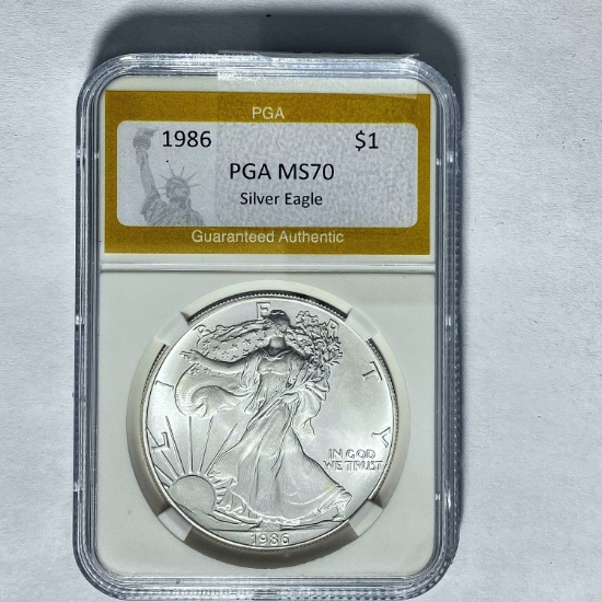 1986 $1 Silver Eagle PGA MS70