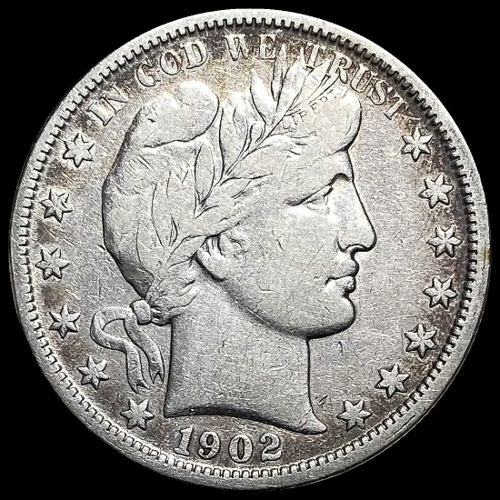 1902-O Silver Barber Half Dollar LIGHTLY CIRCULATED
