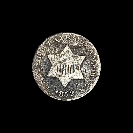 1862 Silver Three-Cent Piece NICELY CIRCULATED