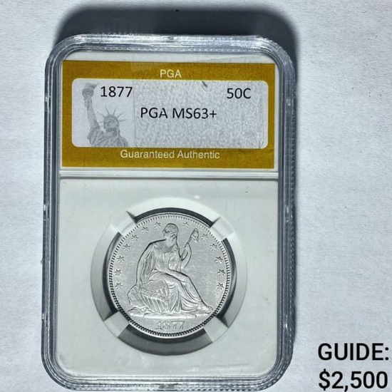 1877 Seated Liberty Half Dollar PGA MS63