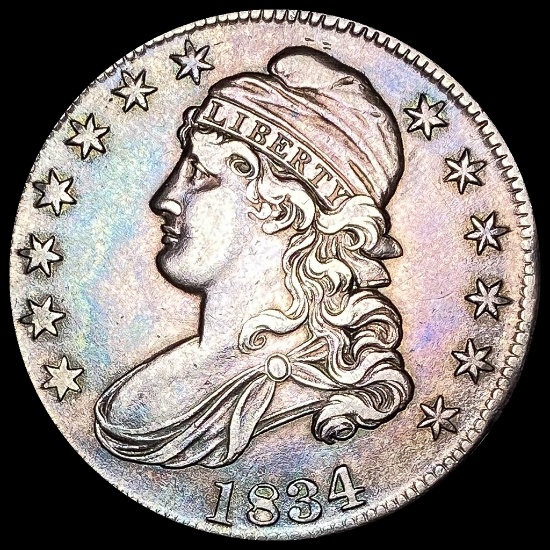 1834 Capped Bust Half Dollar NEARLY UNCIRCULATED