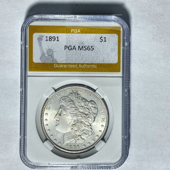 1891 Morgan Silver Dollar PGA MS65