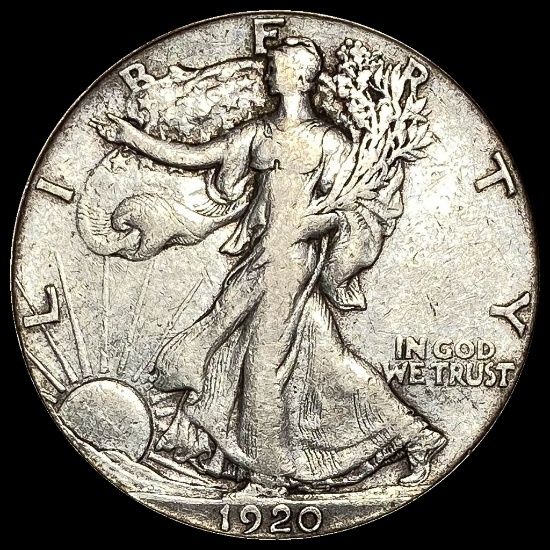 1920-D Silver Walking Liberty Half Dollar LIGHTLY CIRCULATED