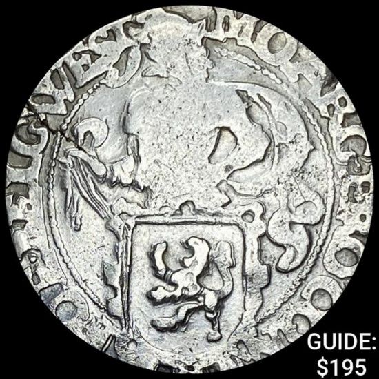 1652 W. Friesland Silver 1/2 Lion Dollar NEARLY UNCIRCULATED