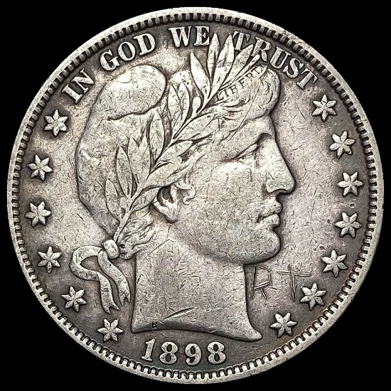 1898 Silver Half Dollar (Barber) LIGHTLY CIRCULATED