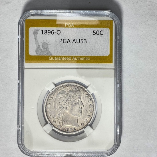 1896-O Barber Half Dollar PGA AU53
