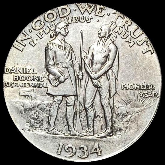 1934 Silver Half Dollar Daniel Boone Commemorative UNCIRCULATED