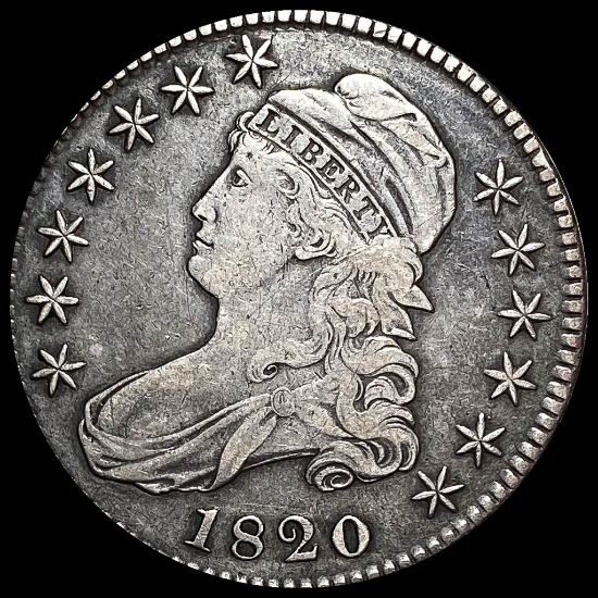 1820 Capped Bust Silver Half Dollar LIGHTLY CIRCULATED