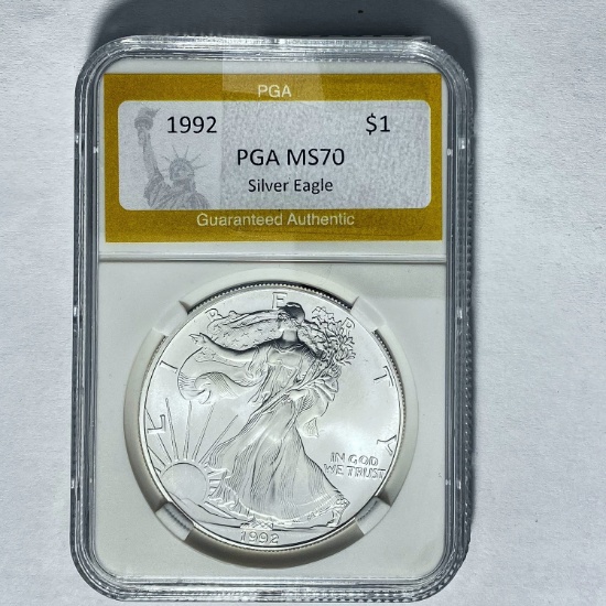 1992 $1 Silver Eagle PGA MS70