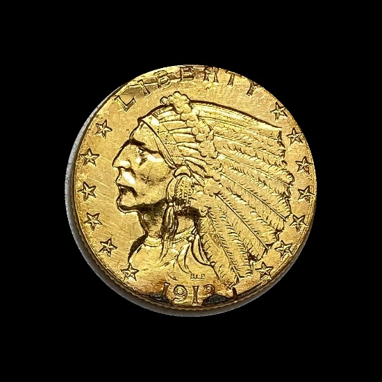 1912 Indian Head Gold $2.50 Quarter Eagle CLOSELY UNCIRCULATED