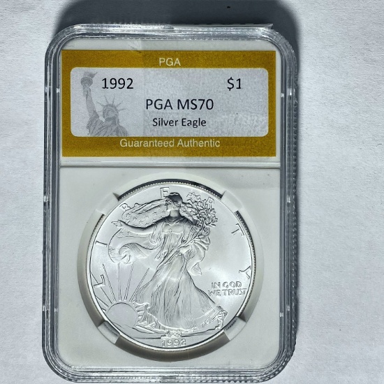 1992 $1 Silver Eagle PGA MS70
