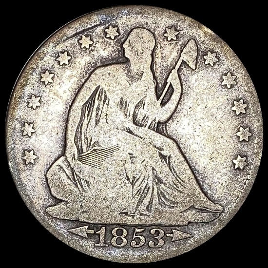 1853 Arrows Seated Liberty Half Dollar NICELY CIRCULATED