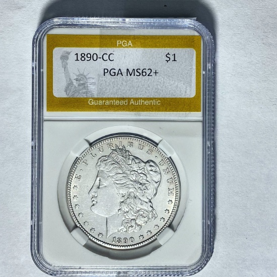 1890-CC Morgan Silver Dollar PGA MS62+