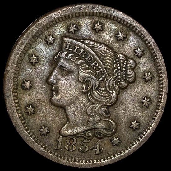1854 Braided Hair Large Cent CLOSELY UNCIRCULATED