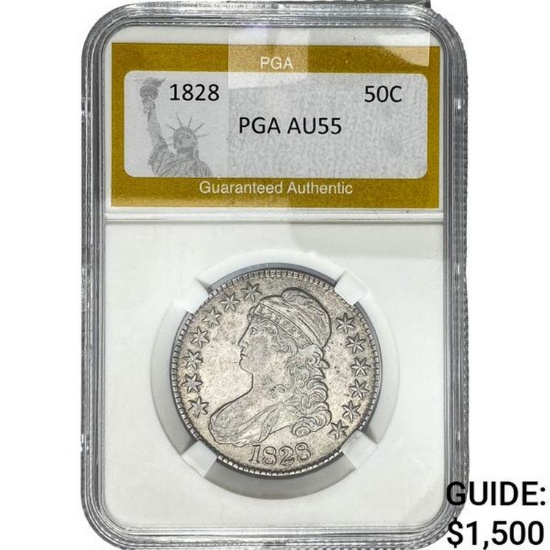 1828 Capped Bust Half Dollar PGA AU5