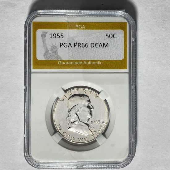 1955 Franklin Half Dollar PGA PR66 DCAM